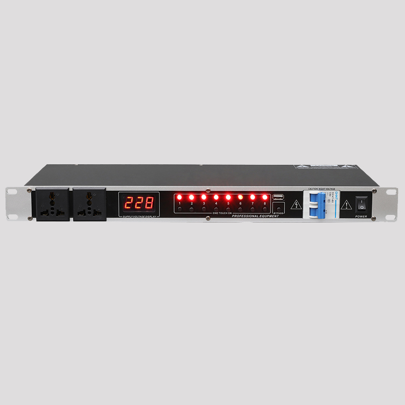 Power supply time sequencer with voltage display